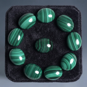 Malachite verte naturelle, cabochon ovale 14x10 mm, pierre précieuse brute pour la fabrication de bijoux, pierre polie pour bagues, pendentifs, boucles d'oreilles - Product Image 3