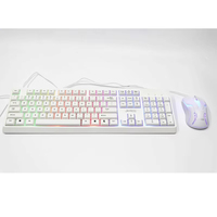 Harga Pabrik Keyboard dan Mouse Gaming Berkabel dengan Lampu Pelangi Sablon Sutra Kustom dan Mouse Optik 3D dengan Lampu