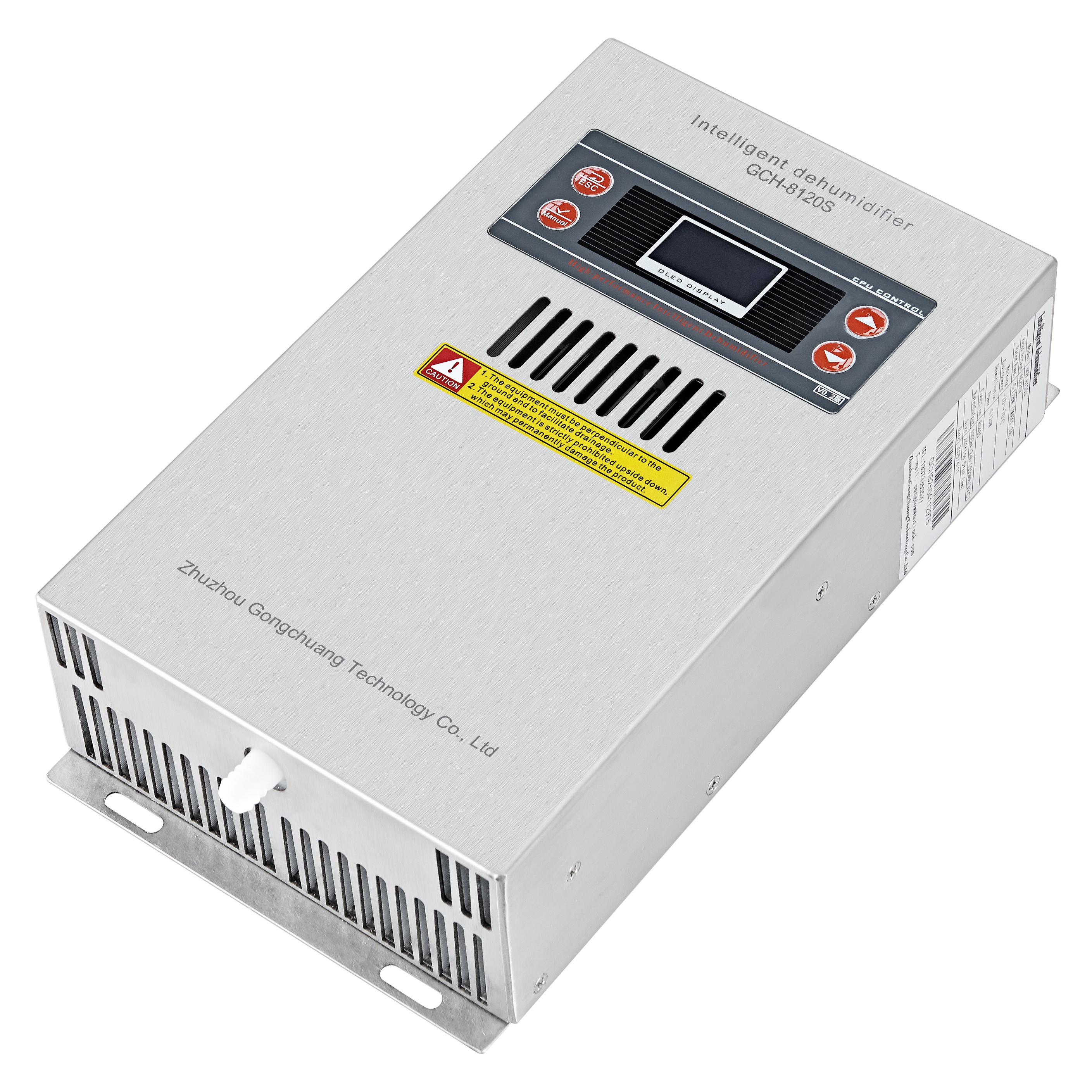 Intelligent Enclosure Dehumidifier, 60w Industrial Dehumidifier for Electronic Enclosure Panel Mounted Rubber Tube Output Water