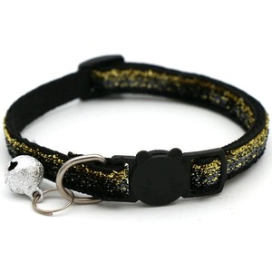Kalung Kucing dari Nilon Solid yang Tahan Lama, Dapat Disesuaikan, Bernapas, dengan Gesper Pengaman, Patch, Lonceng, Payet, dan Glitter - Product Image 5