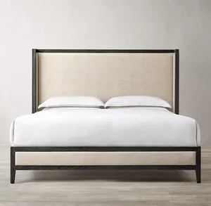 Sassanid OEM 전통적인 미국 디자인 침실 세트 럭셔리 침대 프랑스 현대 패브릭 쉼터 침대