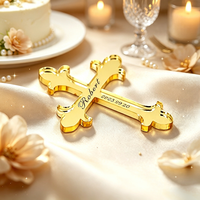 Décorations de gâteau en acrylique doré en forme de croix, signes religieux en acrylique pour baptême, première communion et confirmations