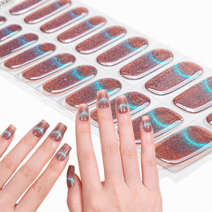 Bandes de gel semi-durcies pour ongles, design œil de chat dynamique et brillant, couleur pure, couverture complète, <span class=keywords><strong>vernis</strong></span> UV, pour manucure personnalisée - Product Image 4