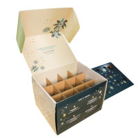 Boîte d'emballage de Noël personnalisée, boîte de calendrier de l'avent imprimée, boîtes en carton pour emballages cadeaux de mini-alcool de Noël