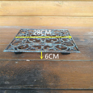 Supports de fleurs pratiques en fonte, carrés et ronds, pour plateaux mobiles, à bas prix, vente en gros d'articles d'artisanat métallique - Product Image 4