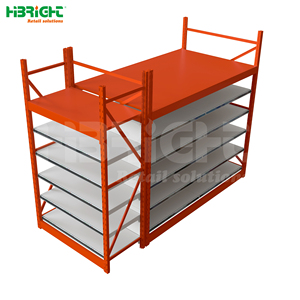 Estantería de Almacenamiento de Alta Resistencia con Marco Naranja, de Una y Dos Caras, para Supermercados y Tiendas Minoristas - Product Image 2