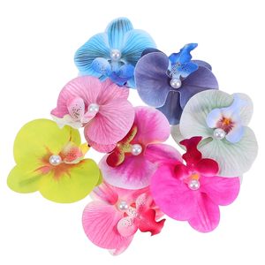 Pinza para el pelo de 9 cm con diseño de mariposa y flor, con perlas, para mujer, estilo Phalaenopsis, accesorio para el cabello. - Product Image 1
