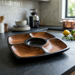Nested Wooden <b>Trays</b> Sets <b>Round</b> Shape Eco Friendly Dishwasher Safe Decorative <b>Tray</b> Handmade Tea Coffee Snacks <b>Trays</b> Hot Sell - Product Image 1