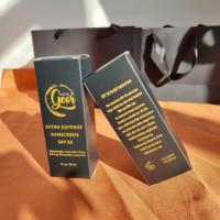 Boîtes cosmétiques noires personnalisées avec impression dorée - Boîtes d'emballage de luxe pour crème solaire et parfum