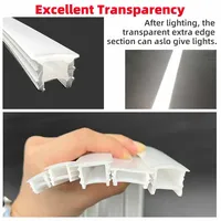 Couverture de canal en silicone flexible à LED intégrées blanches, facile à installer, diffuseur souple linéaire pour bande LED COB 2835 de 5 mm et 8 mm