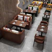 Meubles de restaurant modernes et durables, combinaison table et chaise en métal, ensemble de canapé et table pour café, utilisation en restauration