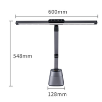 Lampe de bureau LED sans fil contemporaine et écologique en aluminium, protection oculaire, 6000K lumière du jour, contrôle tactile pour la maison et le bureau