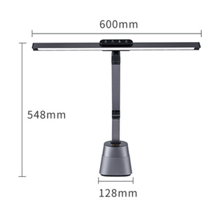 Lampe de bureau LED réglable à commande tactile en aluminium 6000K lumière du jour, sans fil, écologique, design simple et protecteur des yeux pour salles de lecture - Product Image 2