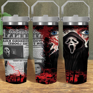 Gobelets UV à double paroi de 30oz en acier inoxydable avec couvercle et pailles Ernest Saves Christmas 30oz USA Warehouse Halloween - Product Image 1
