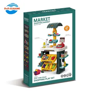 Sıcak satış plastik süpermarket alışveriş oyuncak seti ev süpermarket oyuncak oyna Pretend