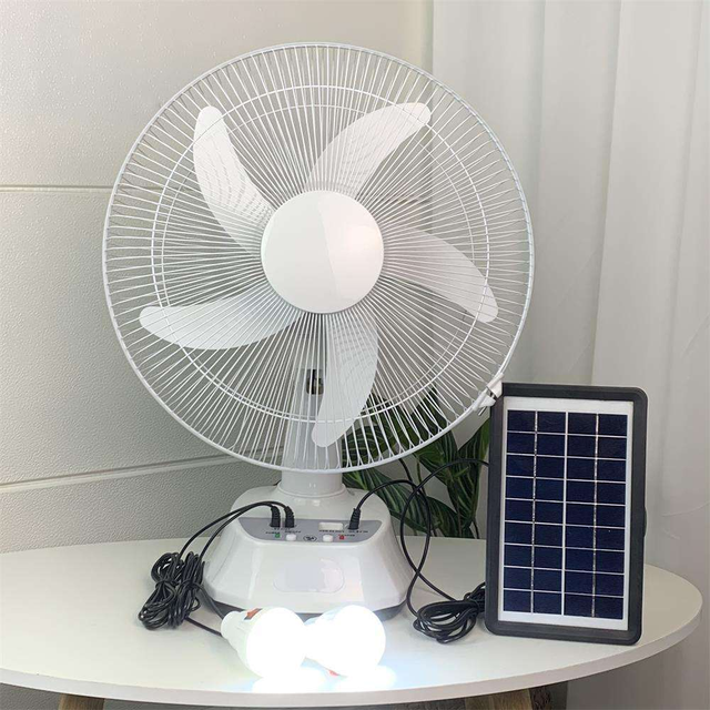Rechargeable Solar Battery Powered DC Motor Digital Oscillating Fan Remote Control Portable Outdoor RV Car Use Plastic