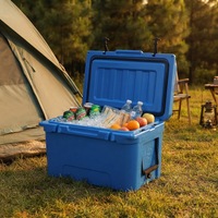 Glacière isotherme portable 45QT à double compartiment, rotomoulée, robuste, moderne, pour le camping et le stockage alimentaire en extérieur