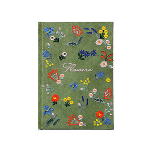 ए 5 नकल चमड़े की थ्रेड सिलाई बाउंड मुद्रित हार्डकवर कढ़ाई डायरी उपहार के लिए कस्टम लोगो के साथ - Product Image 1