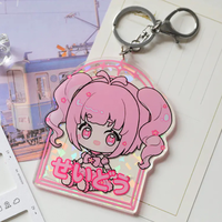 Porte-clés en acrylique transparent écologique avec revêtement en époxy, thème anime
