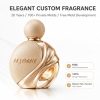 Flacon de parfum de luxe pour femme, bouchon sphérique en cuir, incrustation en cuir, flacon en verre élancé, logo personnalisé pris en charge