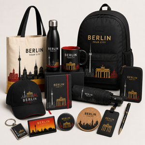 Custom Berlin Souvenir <b>Gift</b> Set Backpack Tote Bag Bottle Mug Notebook Umbrella Cap Keychain Travel <b>Gifts</b> for Tourism Promotions - Product Image 1