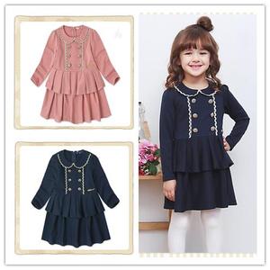 Ropa Infantil al por Mayor, Vestido Tipo Frock de Manga Larga con Cuello con Volantes para Niñas, Estilo Preppy, de Fabricante Chino - Product Image 2