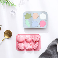Moule en silicone antiadhésif thème dinde et citrouille, réutilisable de qualité alimentaire, mignon, magnétique, pour chocolat, bonbons et glaçons DIY