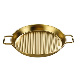 <span class=keywords><strong>Assiette</strong></span> Ronde en Acier Inoxydable Écologique de Style Coréen pour les Frites et le Poulet Frit Utilisation en Restaurant - Product Image 1