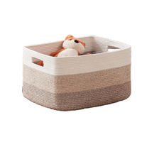 Panier de rangement carré surdimensionné en corde de coton pour couettes, sous-vêtements, vêtements sales et jouets de salle de bain