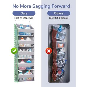 Over Door Organizer 5 Large Pockets 10 Mesh Side Pockets Grey Hanging <b>Storage</b> For Baby Products <b>Shoes</b> Toys Neatening - Product Image 2