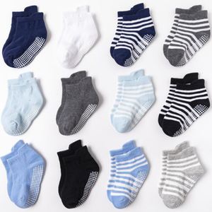Bas de contention pour bébés et tout-petits en coton respirant, écologiques, antidérapants, pour garçons et filles, paquets de 6 paires - Product Image 2