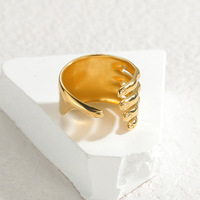 Bague en acier inoxydable réglable multicouche pour femme Gaovo, style vintage, plaqué or 18 carats, étanche et anti-ternissement, idéale comme cadeau