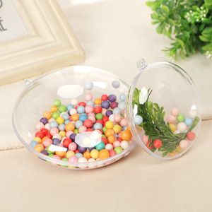 Œuf de Pâques <span class=keywords><strong>en</strong></span> plastique transparent creux et remplissable JIN PENG 6/8/10cm avec boucle de suspension pour décoration de sapin de Noël DIY - Product Image 1