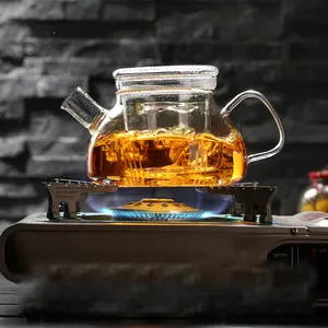 Tea Kettle And Tea Pot Maker Glass Teapot With Removable Loose Tea Infuser Stovetop Safe Glass Teapot