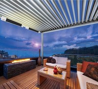 Pergola à lames orientables, toit imperméable, aluminium PE, largeur maximale de 6 mètres, bois traité sous pression naturel, type extérieur, imperméable
