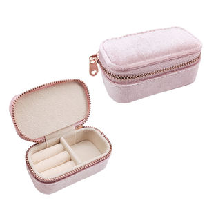 Caja de joyería con logotipo personalizado Mexda, Mini caja de anillos, almacenamiento de pendientes, caja de joyería de viaje pequeña portátil de terciopelo de gama alta Popular - Product Image 6