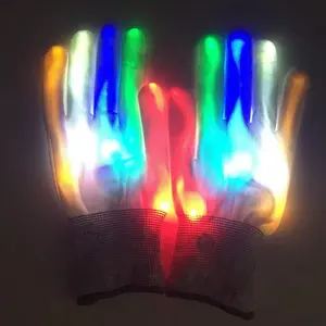 Toptan Rave ışık yanıp sönen parmak aydınlatma Glow eldivenler Led Glow cadılar bayramı için