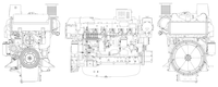 600hp 6 Cylindres Marine Inboard Propulsion Diesel Moteur 800hp Moteurs des Engins Bateau 4 Temps