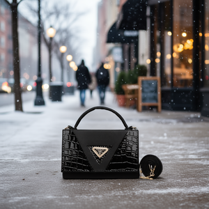 Sac à bandoulière vintage noir Fana Bonita Lourdes, motif crocodile, imperméable, sac à bandoulière pour femme, hiver - Product Image 2