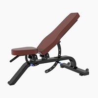 Banc de musculation commercial réglable à dossier long avec poignées et roulettes pour salle de sport