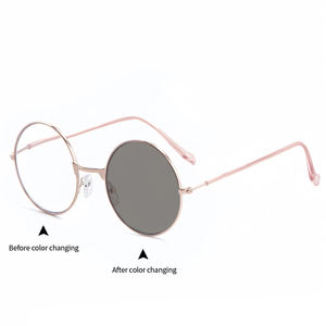 Monturas de Gafas Redondas Clásicas para Mujer, Gafas Ópticas con Bloqueo de Luz Azul, Gafas Fotocromáticas para Hombre, Lentes Elegantes - Product Image 1