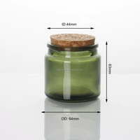 Meixi Vente en gros de pots à bougies en verre transparent/vert/ambre/noir mat/gris/givré de 100 ml avec couvercle en liège, bougies parfumées