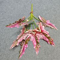 Feuilles de bananier artificielles en plastique de haute qualité, 7 feuilles, plante de cannage, plante de tortue, aménagement paysager, feuilles de taro de printemps