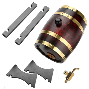 Baril de chêne américain 1,5 l-30l avec support, Spigot Spirit Keg Mini distributeur de baril de whisky Baril de vieillissement en chêne <span class=keywords><strong>pour</strong></span> vin, bière, rhum et liqueur - Product Image 1
