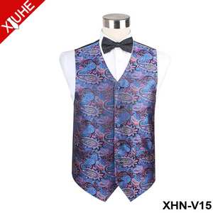 صديرية رجالي بتصميم عصري من صانعي القطع الأصلية بتصميمات بيزلي, صديرية رجالي بتصميم رسمي من الذهب ، سترة زفاف من البوليستر الأحمر مخصصة ، صديريات للرجال - Product Image 5