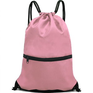 Hemistyles HM-KHAKHI for <b>Drawstring</b> <b>Backpack</b> Front Zipper Pocket Microfiber Fabric 30-40L Sports Bag for Gym Travel Outdoor Use - Product Image 1