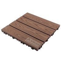 Dalles de terrasse carrées en WPC pour extérieur 30x30cm, revêtement de sol composite bois-plastique, système d'assemblage par clipsage, étanche, pour balcon et patio