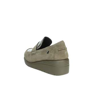 Mocassins en cuir taupe pour femme Cinzia Soft, chaussures confortables à enfiler - Product Image 1