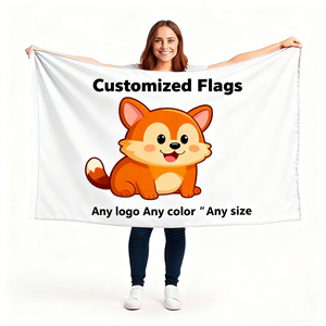 Customized Advertising Exhibition 3x5ft 100D Polyester 150x90cm Flag Banner with logo Design for Promotional Purposes