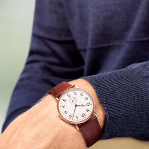 Montre-bracelet vintage rétro pour homme avec petit cadran des secondes, montre classique décontractée, bracelet en cuir - Product Image 2